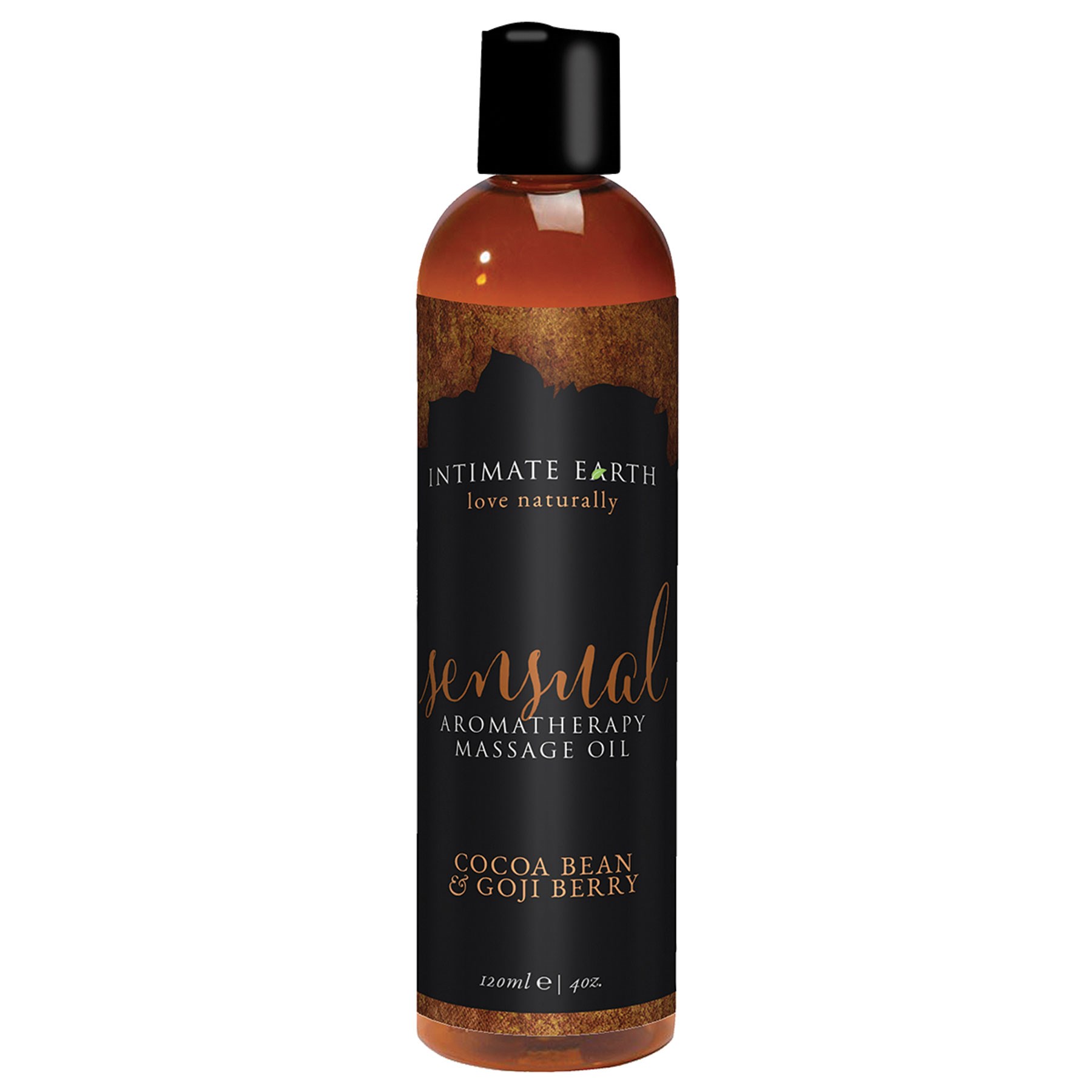 Intimate Earth Aromatherapy Massage Oil cocoa bean and goji berry