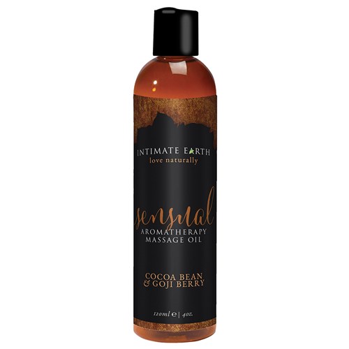 Intimate Earth Aromatherapy Massage Oil cocoa bean and goji berry