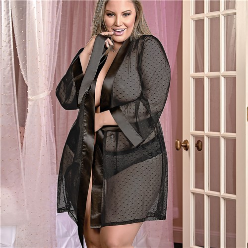 Unwrap Me Kimono Robe black front