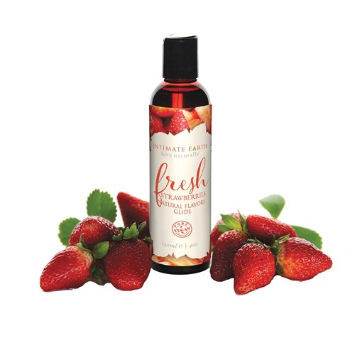 Intimate Earth Natural Flavor Glide Fresh Strawberries Mood